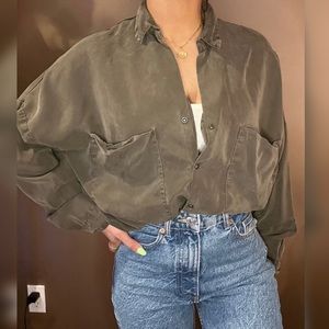 Zara Olive Button Down